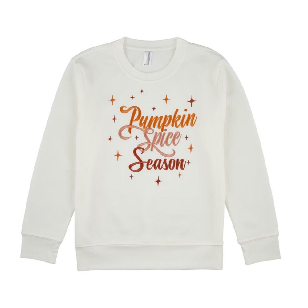 PERFECT HARVEST "Pumpkin Spice Season" embroidered ladies sweatshirt -various